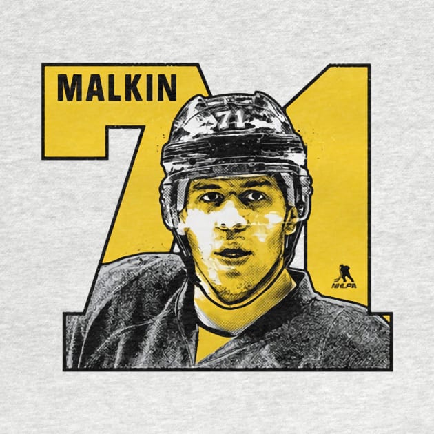 Evgeni Malkin Pittsburgh Number by Erianna Bee